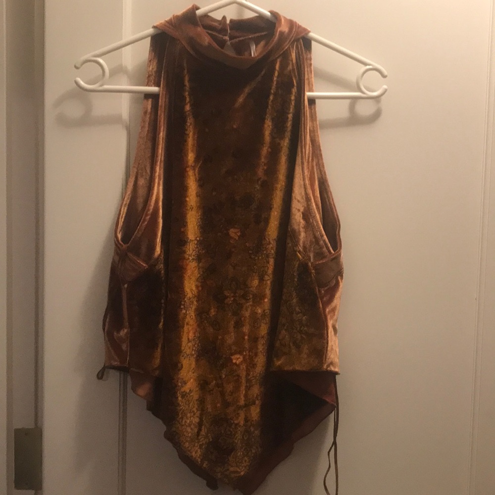 Free people- velvet burnt orange color top